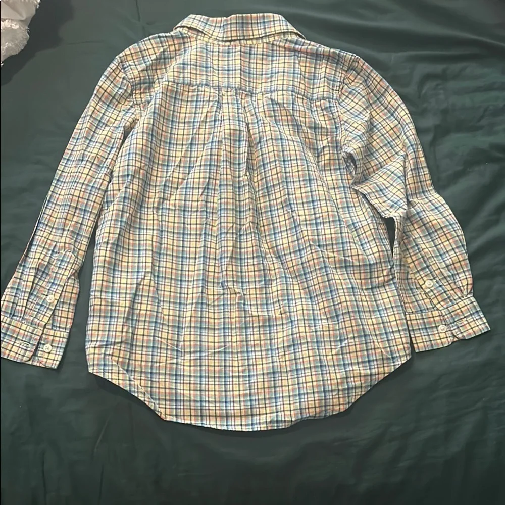 Ralph Lauren Blue and Orange Plaid Button Down Shirt